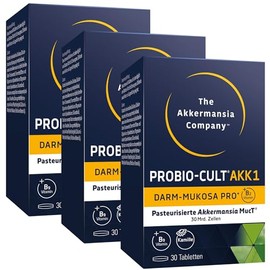 ProBio-Cult AKK1 Intestinal Mukosa Pro with 30 Billion Pasteurised Akkermansia MucT | 3 x 30 Tablets | For an Intact Intestinal Mucosa and Barrier | Vegan, Lactose Free, Gluten Free