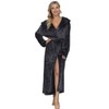 Mnemo Women's Long Bathrobe with Hood, Women's Terry Towelling Bathrobe,