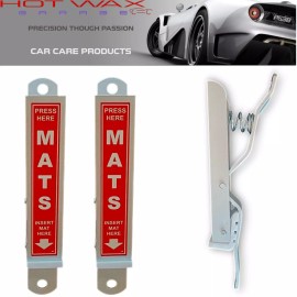 Hot Wax Garage Car Wash Floor Mat Hangers - Aluminum (2 Pack)