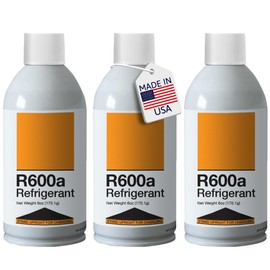 Leak Saver R600a Refrigerant - Upright Charging Self Sealing Can - 6oz Can - R600a for HVAC for Use in a 6oz Self-Sealing Container (3 Pack) - K28 Can Tap Adapter NOT Included