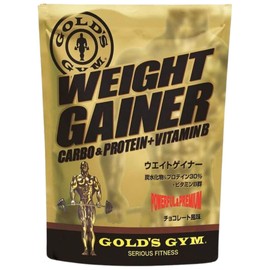 ゴールドジム GOLD'S GYM プロテイン チョコレート風味 1kg 1袋 ウエイトゲイナー 粉末 計量スプーン付 セット商品 (標準)