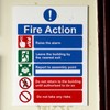 Stcky Fire Action Notice Vinyl Sign - 15 x 20
