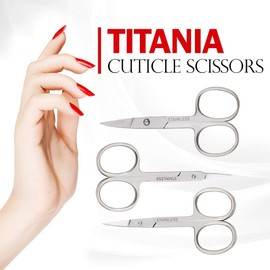 Titania Cuticle Scissor Fine Stainless Steel Cushions