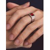 Bandmax Women's Men's Stainless Steel Ring Size 8 Ruby Stone