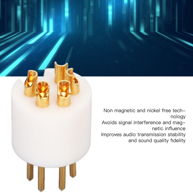 5 Pin Turntable Plug Connector Red Copper Gold Plating Nickel