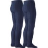 Playshoes Unisex Children's Thermal Warm Tights, navy double pack