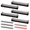 KERWINN 15A Screw Terminal Block, 12 Position Dual Row Covered,