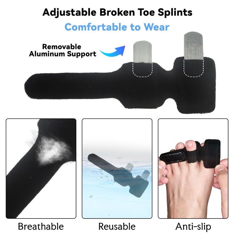 yilenxuri Hammer Toe Straightener with Removable A luminum Splint，2pcs