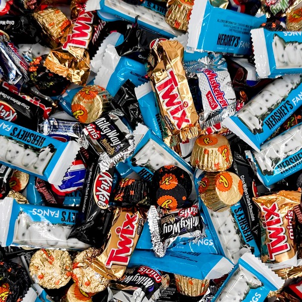 Chocolate Candy Assortment TWIX Minis, Milky Way, SNICKERS Bars, REESEScups, Bulk Pack 3 Pounds (Over 100 Pieces)