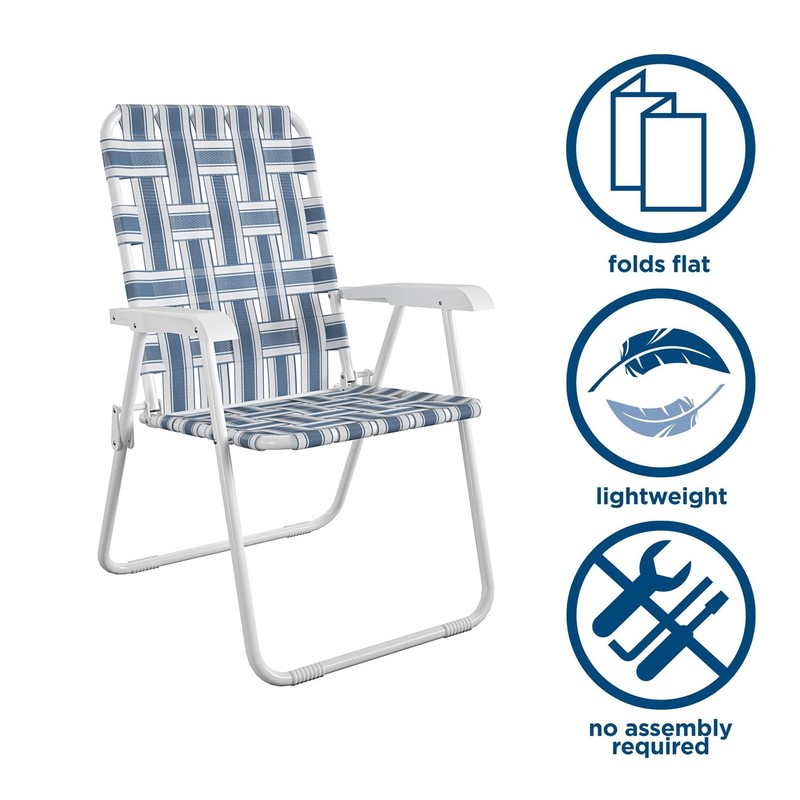 Novogratz Poolside Gossip, Priscilla Folding Chairs, 2-Pack, French Blue