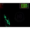 Photoluminescent Exit Sign Red - Framed Flag/Ceiling Mount (Removable Arrows)