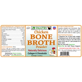Nature's Farmacy Pantry Chicken Bone Broth 60% Collagen and 3% Chondroitin Powder for Joints and Flexibility Pets (8 Ounce)