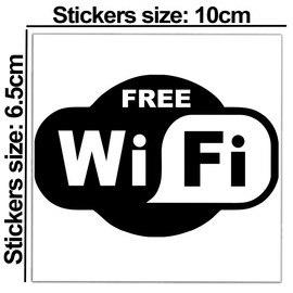 Pack of 2 Vinyl Stickers Free WiFi Internet Sign for Pubs Shop Hotel Cafe Display Cabinet Window Car B 91