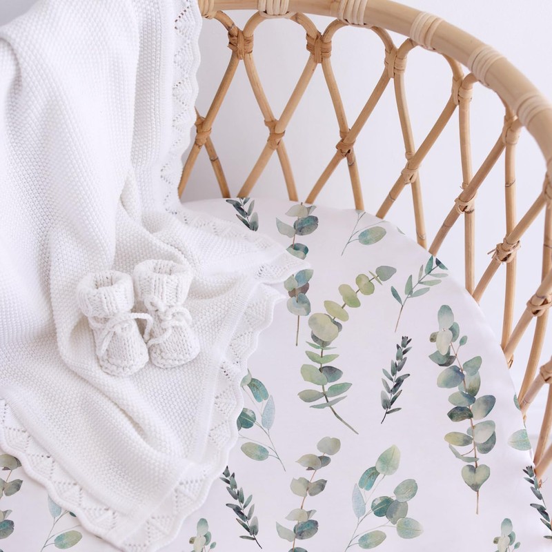 Little Grape Land Bassinet Sheets 4 Pack(32" x 16"),Soft Fitted