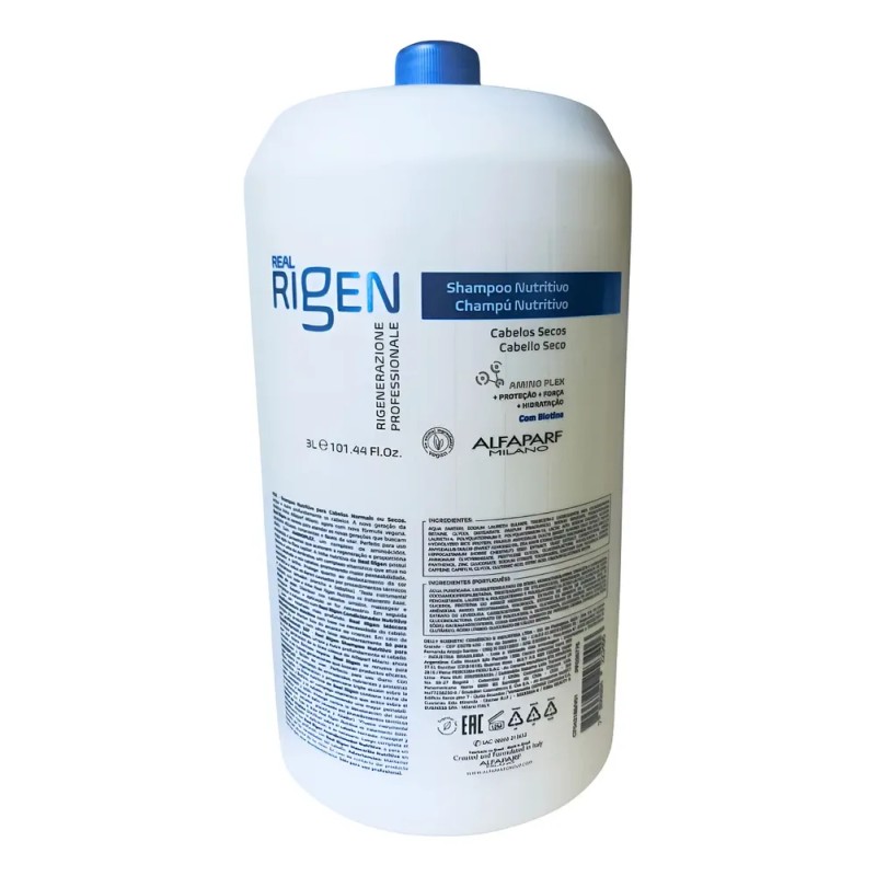 Shampoo Nutritivo Real Rigen Alfaparf 3litros Brillo Intenso