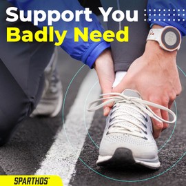 Sparthos Lace Up Ankle Brace - Support for Injury Recovery and Foot Sprains - Compression for Running, Basketball, Volleyball - Compression Stabilizer Braces - For Men & Women (Gray - XL)