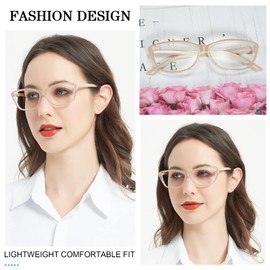 MARE AZZURO Cat Eye Reading Glasses Women Retro Cute Readers 100 150 200 250 300 350 400 (Coffee, 3.0)