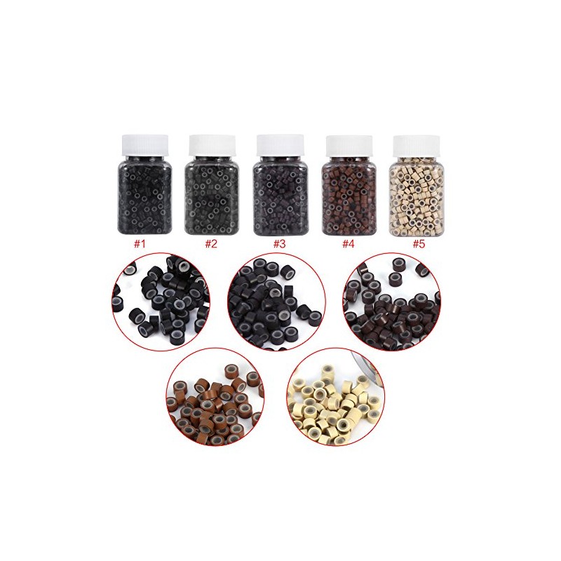 Anillo de extensión de cabello de silicona500PCS/Bottle 5MM Silicona forrada