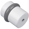 Modern Cylindrical Door Stop – White Floor Rubber Bumper, 2-Pack