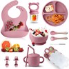 12PCS Vajillas Platos para Niño Silicona,Set Alimentacion Complementaria Niños,Set Alimentacion