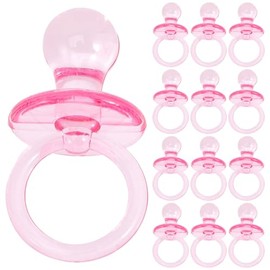 20 Chupones de Acrílico para Baby Shower en Color Rosa, Souvenirs de Plástico Ideales como Premios y Decoraciones para Fiestas Infantiles