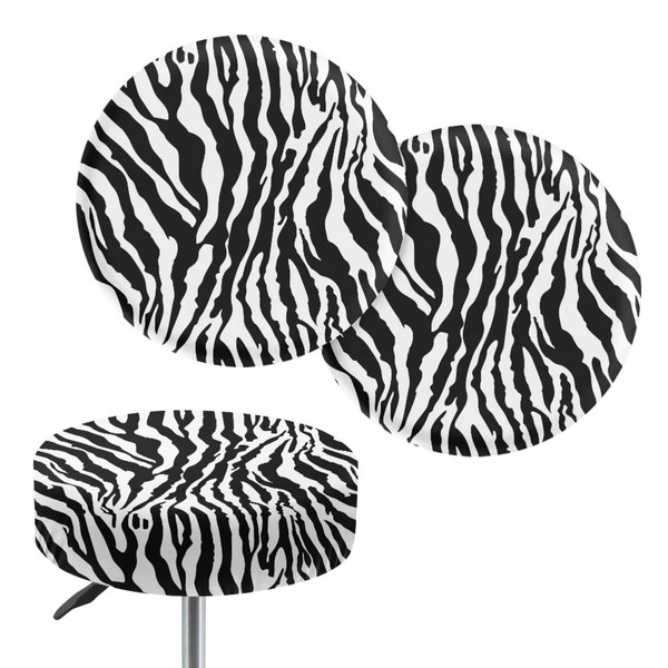 KUIFORTI Zebra Print Bar Stool Covers Set of 2 Piece