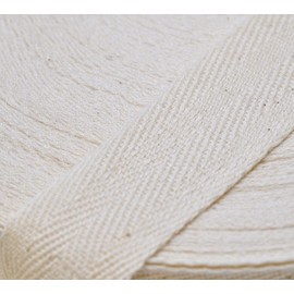 Anrox Supply Co. 1" Cotton Herringbone Twill Tape 50 Yards Natural, Black, White (NATURAL)