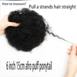 Puff Drawstring Ponytail Extensions Short Synthetic Ponytail Kinky Curly Ponytail Bun Hair for Black Women Updo Ponytail Hair Natural Black