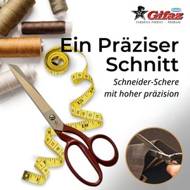 Gifaz - Wiss Dressmaking and Sewing Scissors for Professional Dressmaking, Handle Painted Red - Made in Italy (20 cm = 8 Inch POLL.)