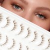 Obeyalash Brown Artificial Eyelashes, Natural Look, False Eyelashes, Wispy, 10