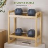 AmazerBath Bamboo Over The Toilet Storage Shelf - 2-Tier Bathroom