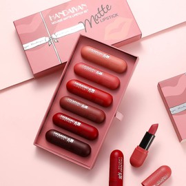 Joyeee Lipstick Set, Matte Long Lasting Waterproof Makeup Gift Kit for Women Mother Teacher Girls Beginner Essential Beauty Set Travel Size Daily Holiday Use, 6 PCS
