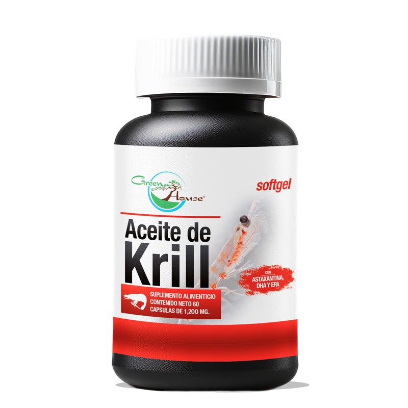 Aceite de Krill 60 Capsulas de 1200 mg, Suplemento Green