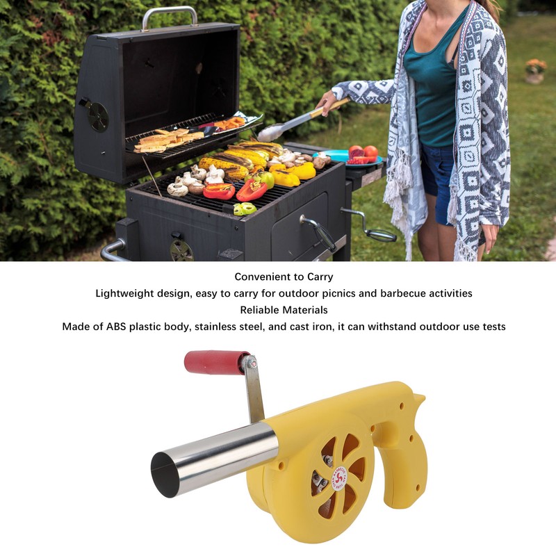 Hand Crank BBQ Fan Increase Firepower Portable Barbecue Air Blower