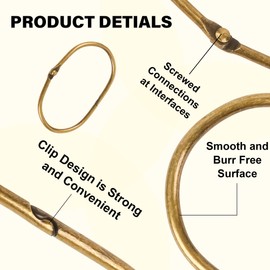 Mafegu 30Pcs Shower Curtain Hooks,Metal Oval Shower Curtain Hooks Roman Rings Rustproof Decorative Shower Curtain Rings (Metal, Oval Bronze)