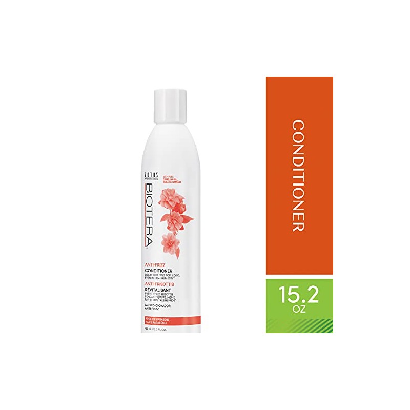Biotera Anti-Frizz Intense Smoothing Conditioner, with Camellia Oil, Paraben-Free, 15.2-Ounce