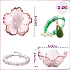 WD&CD Trinket Dish Glass Jewellery Tray Unique Birthday Gifts Jewelry Plate for Women Rings Earrings Necklace and Other Small Accessorie, Purple