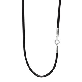 Leather Choker, Leather Cord, Necklace, 925 Sterling Silver, 0.08 to 0.1 inch (2.0 to 3.0 mm) Width, 11.8 to 31.5 inch (30 to 80 cm) Length