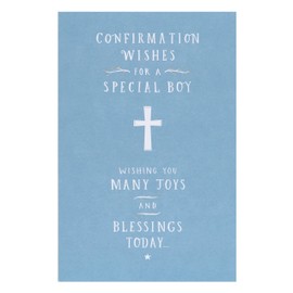 UK Greetings Confirmation Card For Boy With Envelope - Blue Design