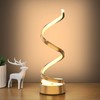 NUÜR Gold Infinity Spiral LED Table Lamp, Dimmable Metallic Bedside