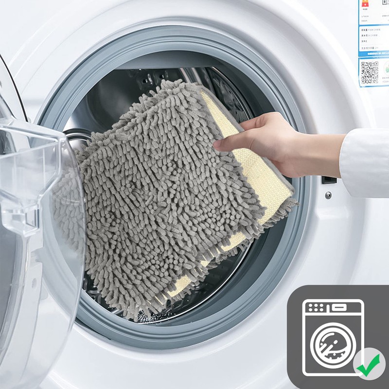 Poligono Bathroom Rug, Non-Slip, Washable, Microfibre Absorbent Bath Mat, Shower