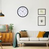 Chedin Round Quartz Wall Clock without Ticking, Weatherproof with Thermometer