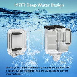 Suptig Waterproof Case Protective Housing Underwater Dive Housing for GoPro Hero 12/Hero 11/Hero 10/Hero 9 Black Waterproof 164F