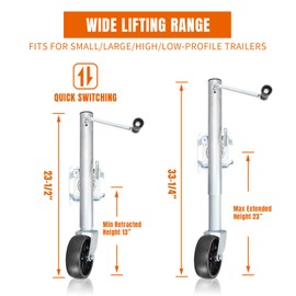 Big RED Boat Trailer Jack with 6-Inch Single Wheel,1000 Lbs Capacity Swing-Back Bolt-On Heavy Duty Swivel Trailer Jack,ATR39001R