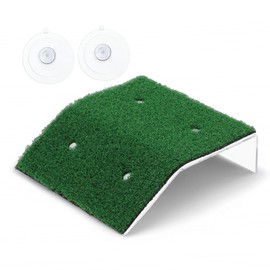 CAPASTEC Turtle Basking Platform Simulation Grass, Turtle Resting Basking Dock Decoration, Natural Reptile Ramp for Turtle Habitat, Green