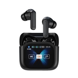 ELECGO Wireless Earbuds, 2025 Bluetooth 5.4 Earphones with Bass Stereo Sound, Noise Cancelling Microphone, Multifunctional Earphones with Touch Screen, IP7 Waterproof Earbuds