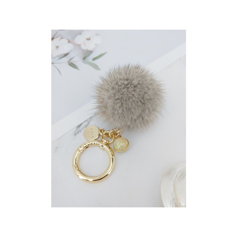 Lala 마이아 밍크털 키링참장식-그레이(MAIAKR004) Maia Mink Fur Keyring Charm -