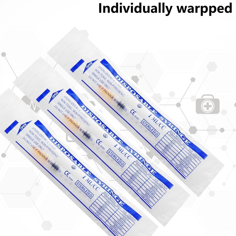1/2ML 30Gauge 1/2inch/13mm Disposable Dispensing Lab Supplies Individually Sealed Packaging,