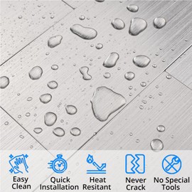 Peel and Stick Backsplash for Kitchen, 4" x 12" Subway Tiles, 4mm Brushed Aluminum Metal Wall Panels Stick on Tile Elevate Kitchen, Bathroom, Fireplace, RV, Scissor-Cuttable DIY Install (15 Pack)