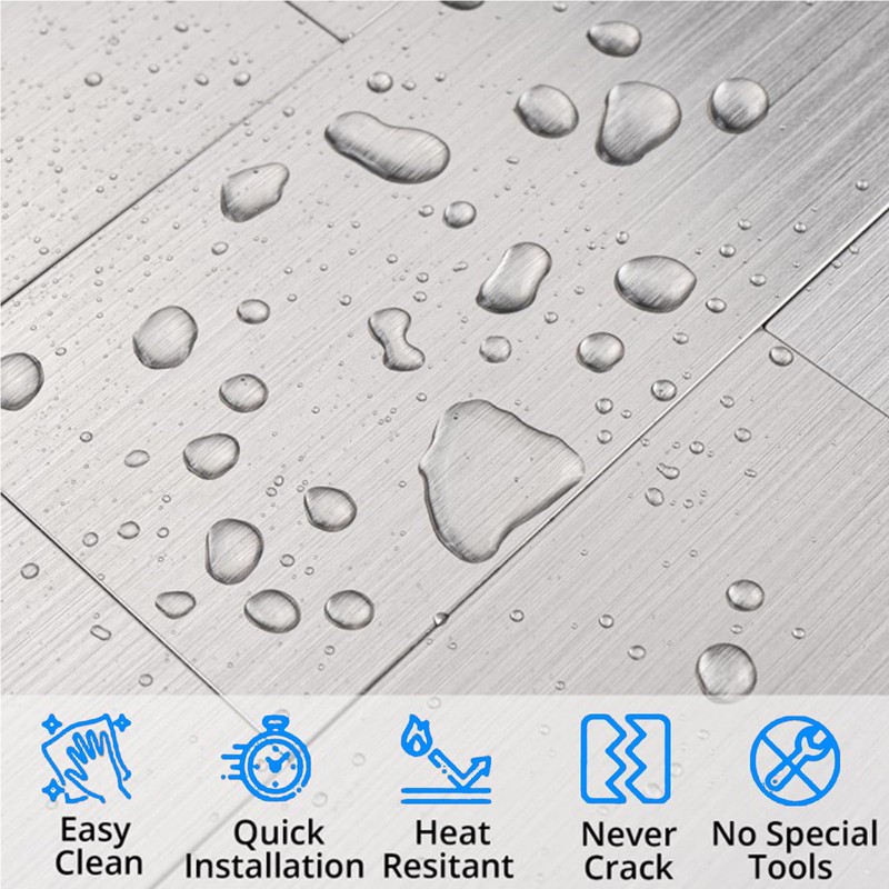 15 PCS 4" x 12" Peel and Stick Aluminum Metal